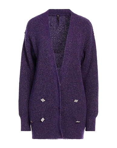 MANILA GRACE Cardigan Purple 42% Polyamide, 30% Wool, 18% Acrylic, 10% Polyester