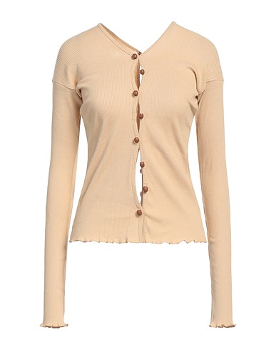 BASERANGE Strickjacke Beige 60% Recycelte Baumwolle, 40% Baumwolle