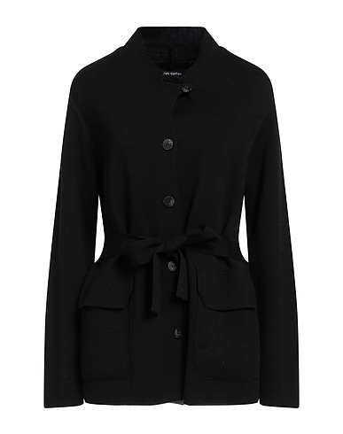 HANNES ROETHER Cardigan Black 100% Virgin Wool