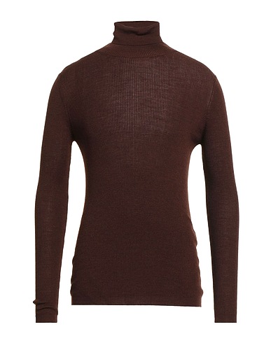 GABRIELE PASINI Turtleneck Chocolate brown 35% Cashmere, 35% Virgin Wool, 30% Silk