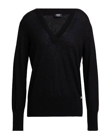 LIU •JO Pullover Nero 70% Cotone, 30% Cachemire