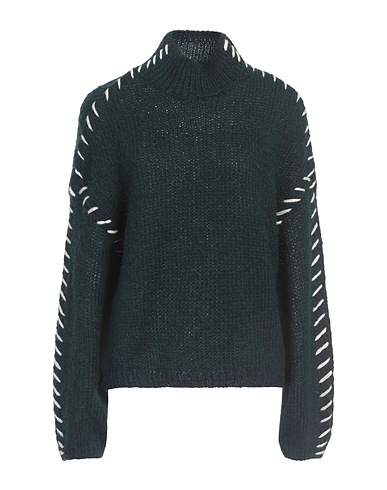 VILA Polo neck Dark green 50% Polyester, 42% Recycled polyester, 8% Wool