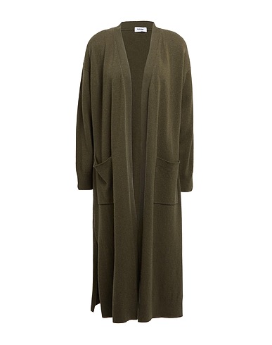 BASE MILANO Cardigan Dark green 90% Virgin Wool, 10% Cashmere