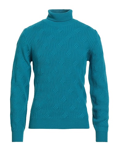 FERRANTE Polo neck Turquoise 100% Merino Wool