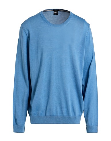 BOSS Pullover Blu chiaro 100% Lana Vergine