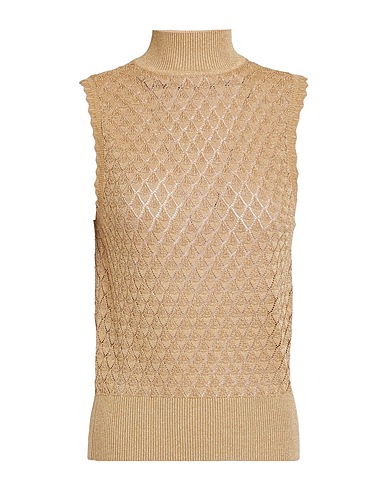 MAISON SCOTCH Polo neck Sand 53% Viscose, 28% Nylon, 19% Polyester