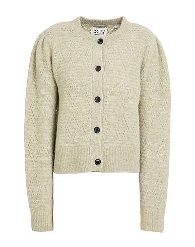 MAISON SCOTCH Cardigan Sage green 36% Nylon, 26% Wool, 20% Acrylic, 15% Alpaca wool, 3% Elastane
