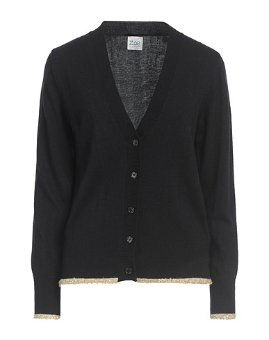 Z.O.E. ZONE OF EMBROIDERED Cardigan Nero 35% Lana, 35% Poliestere, 30% Poliammide