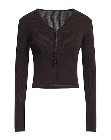 LOW CLASSIC Cardigan Dark brown 81% Rayon, 19% Nylon