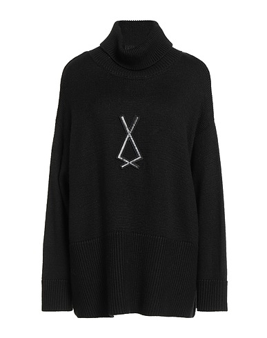 LANACAPRINA Polo neck Black 52% Acrylic, 25% Viscose, 23% Wool