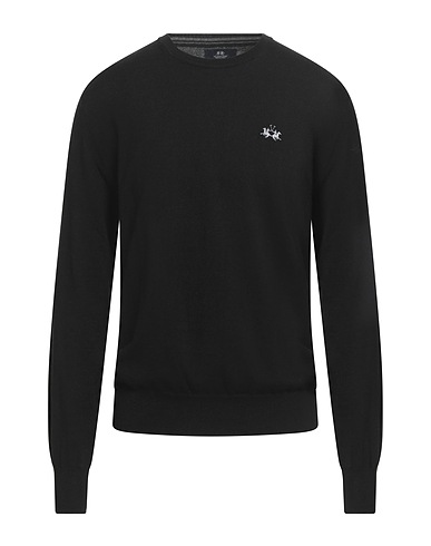 LA MARTINA Jumper Black 85% Cotton, 15% Wool