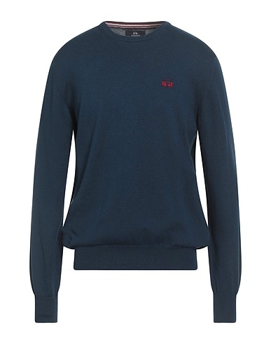 LA MARTINA Jumper Navy blue 85% Cotton, 15% Wool