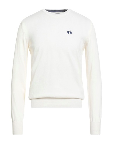 LA MARTINA Sweater Ivory 85% Cotton, 15% Wool