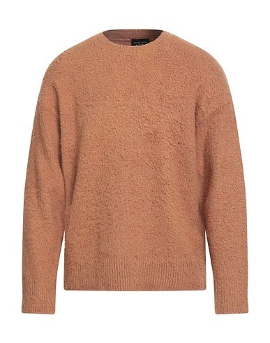 ROBERTO COLLINA Jumper Camel 80% Cotton, 16% Nylon, 4% Elastane