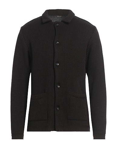 BERRY & BRIAN Cardigan Dark brown 70% Acrylic, 30% Wool