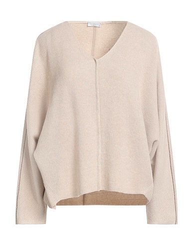 BRUNELLO CUCINELLI Jumper Beige 60% Virgin Wool, 30% Cashmere, 10% Silk, Brass