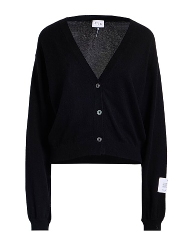 FTC Cardigan Nero 50% Cachemire, 50% Lyocell