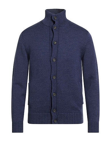HERITAGE Cardigan Blu 100% Lana Merino