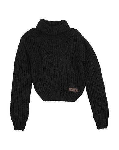 DSQUARED2 Polo neck Black 40% Acrylic, 30% Alpaca wool, 30% Nylon, Cow leather