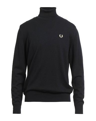 FRED PERRY Turtleneck Black 52% Wool, 48% Cotton