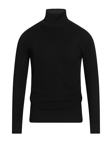 OUT/FIT Polo neck Black 65% Viscose, 35% Polyamide