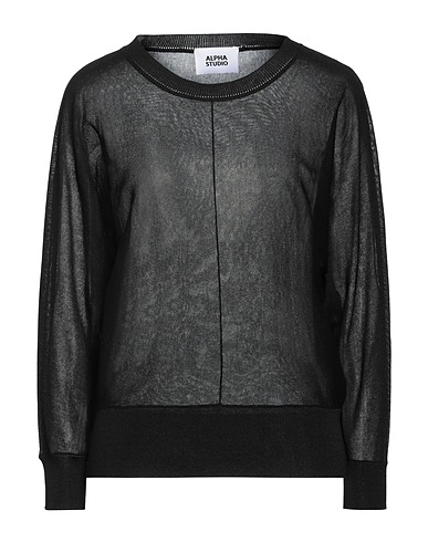 ALPHA STUDIO Jumper Black 83% Viscose, 17% Polyester