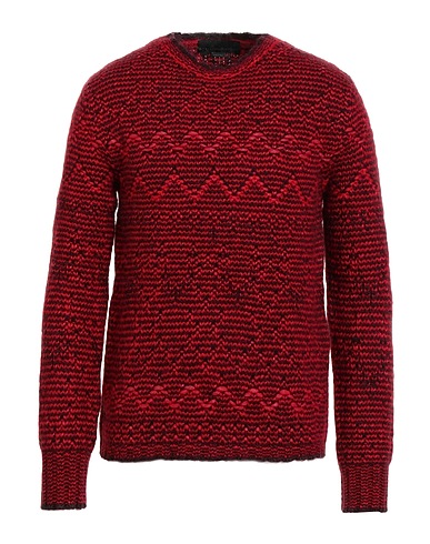 STELLA McCARTNEY MEN Pullover Rouge brique 68% Laine d'alpaga, 22% Polyamide, 10% Laine