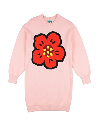 KENZO KIDS Dress Pink 79% Cotton, 10% Viscose, 7% Polyamide, 4% Wool