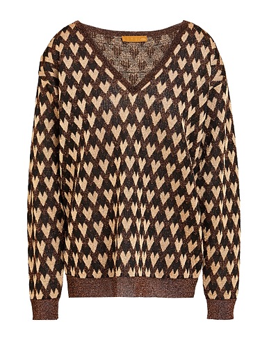 SIYU Sweater Chocolate brown 66% Viscose, 34% Metallic fiber