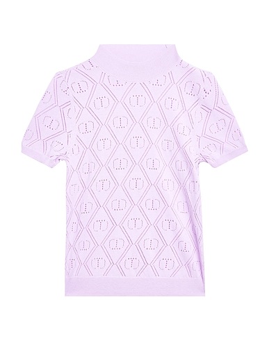 TWINSET Polo neck Lilac 85% Cotton, 15% Cashmere