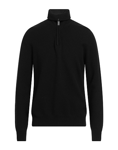 PAOLO PECORA Jumper with zip Black 100% Wool