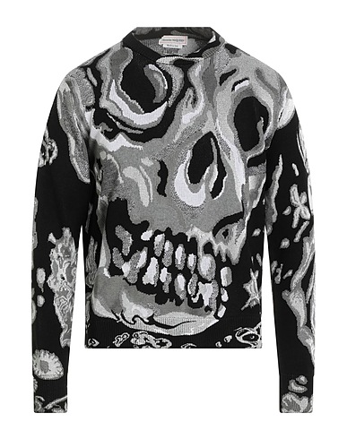MCQUEEN Jumper Black 58% Viscose, 21% Cotton, 14% Polyester, 7% Metallic fiber