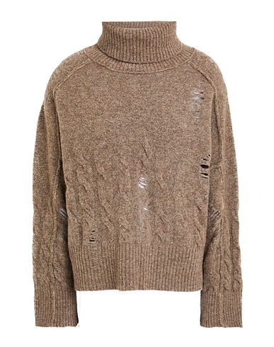 ISABEL BENENATO Polo neck Taupe 54% Merino Wool, 22% Yak wool, 19% Polyamide, 5% Elastane