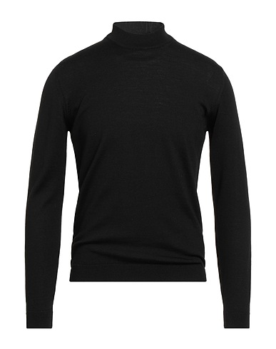 ROBERTO COLLINA Polo neck Black 100% Merino Wool