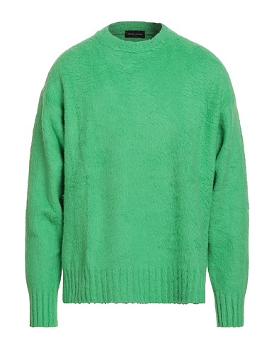 ROBERTO COLLINA Sweater Light green 80% Cotton, 16% Nylon, 4% Elastane