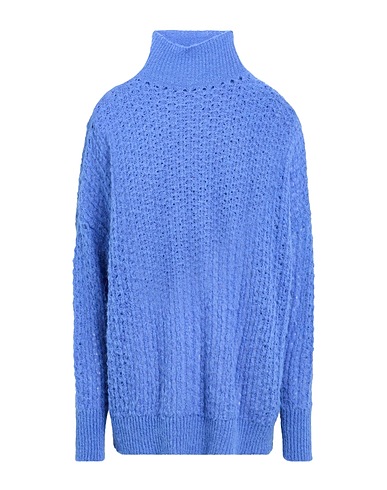 ALYSI Polo neck CRÈME Pastel blue 50% Alpaca wool, 50% Polyamide