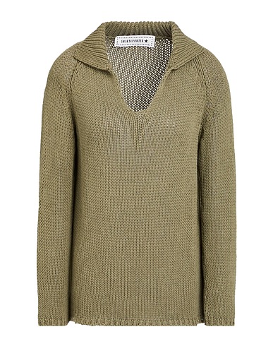 SHIRTAPORTER Pullover Verde militare 100% Cotone