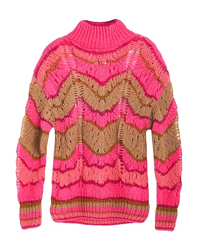 NENETTE Polo neck Fuchsia 40% Acrylic, 30% Mohair wool, 30% Polyamide, Viscose, Metallic Polyester