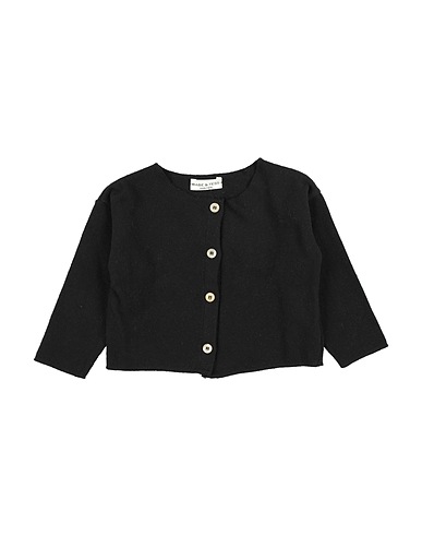 BABE & TESS Strickjacke Schwarz 70% Baumwolle, 20% Acetat, 4% Synthetische Fasern, 3% Polyester, 3% Viskose