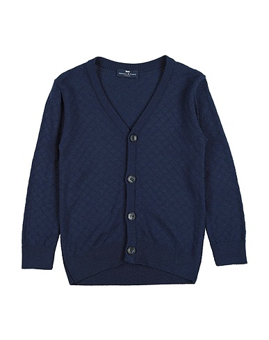 MANUELL & FRANK Cardigan Navy blue 68% Viscose, 29% Acrylic, 3% Elastane