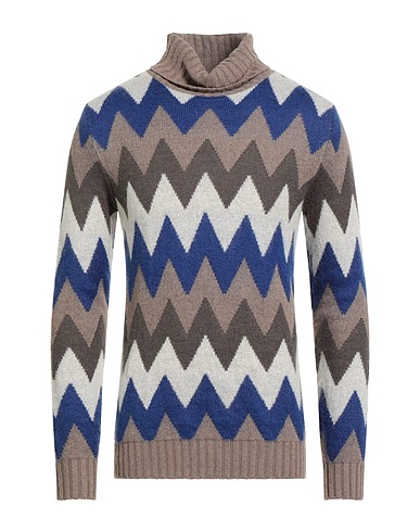 LUCA BERTELLI Polo neck Blue 30% Wool, 30% Viscose, 30% Polyamide, 10% Cashmere