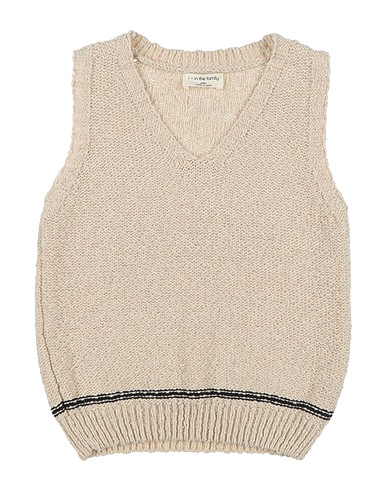 1 + IN THE FAMILY Maglia Gilet Beige 70% Cotone, 30% Lino