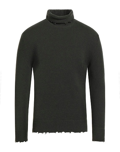 LANEUS Polo neck Dark green 100% Virgin Wool