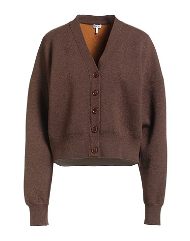 LOEWE Cardigan Marrone 95% Cachemire, 4% Poliammide, 1% Elastan