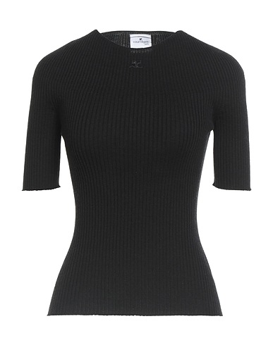 COURRÈGES Sweater Black 80% Cotton, 20% Merino Wool