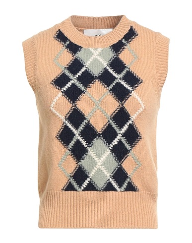 AMI ALEXANDRE MATTIUSSI Jumper Camel 90% Merino Wool, 10% Cashmere