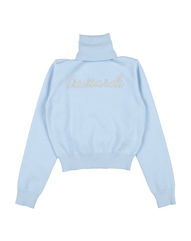 TRUSSARDI JUNIOR Polo neck Sky blue 50% Viscose, 28% Polyester, 22% Nylon