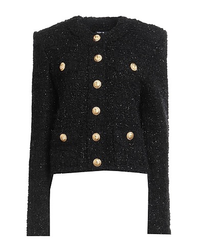 BALMAIN Cardigan Black 36% Polyamide, 32% Viscose, 25% Cotton, 7% Polyester