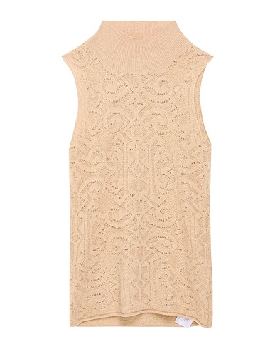 AKEP Sleeveless sweater Beige 37% Viscose, 31% Polyamide, 23% Wool, 5% Cashmere, 4% Metallic Polyester