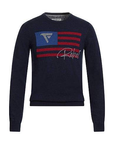 FRED MELLO Jumper Navy blue 50% Lambswool, 50% Polyamide